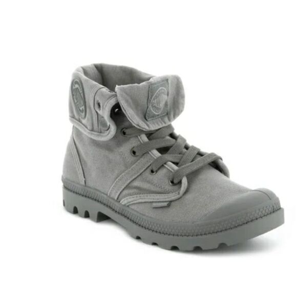 NEW Ladies Palladium Pallabrouse Grey Fold Up Combat Military Boots 11‎ - Picture 2 of 9